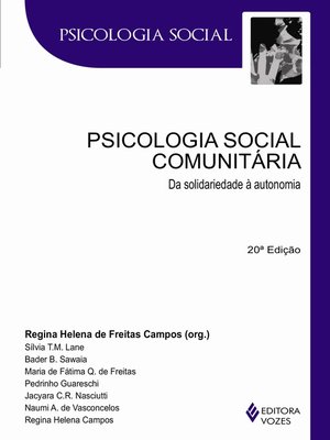 cover image of Psicologia social comunitária